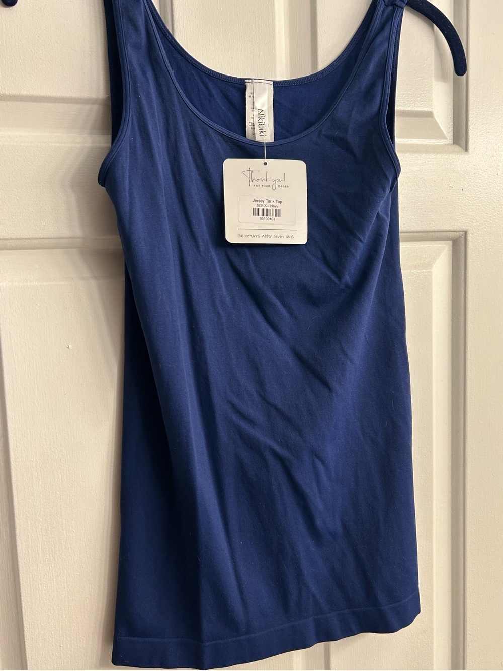 NikiBiki Navy Jersey Tank Top - Classic Scoop Neck ONE size NWT